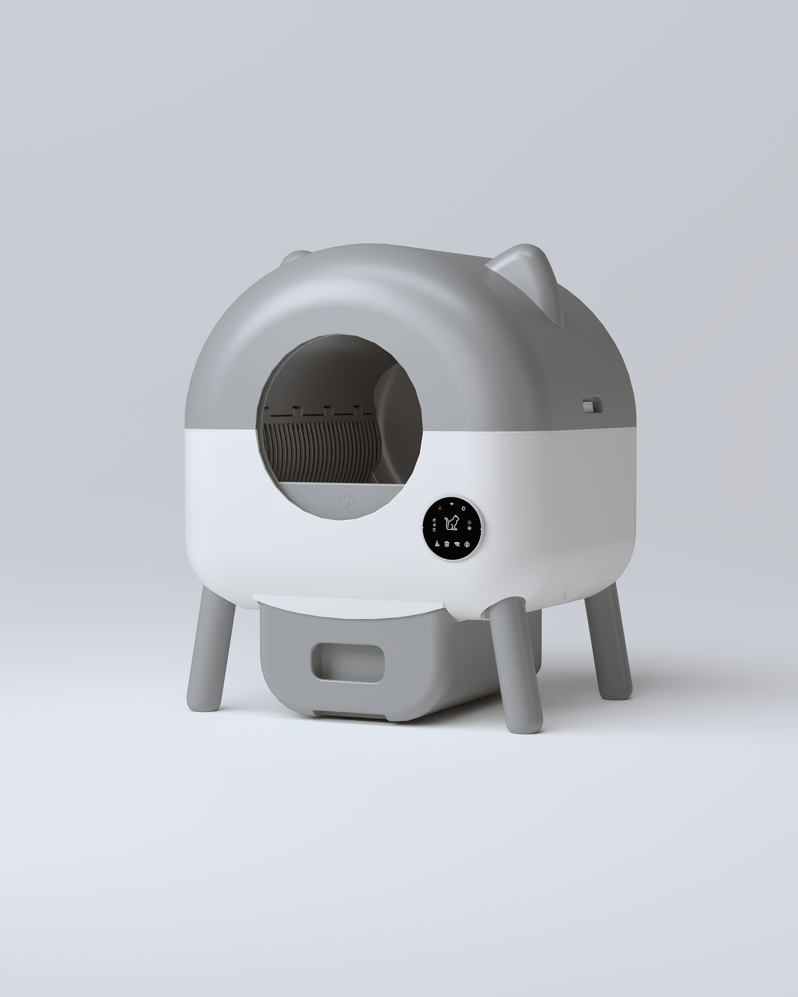 CozyClean Lite automatische Katzentoilette in hellem Farbdesign