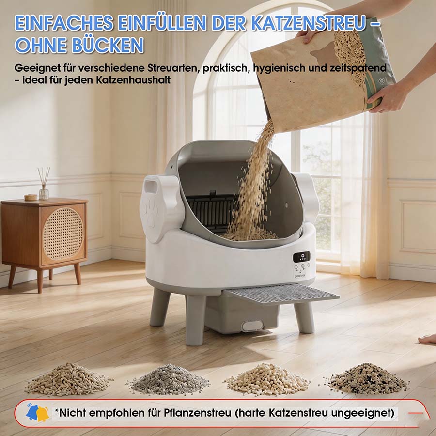 Selbstreinigende Katzentoilette für Einsteiger – offen & einfach