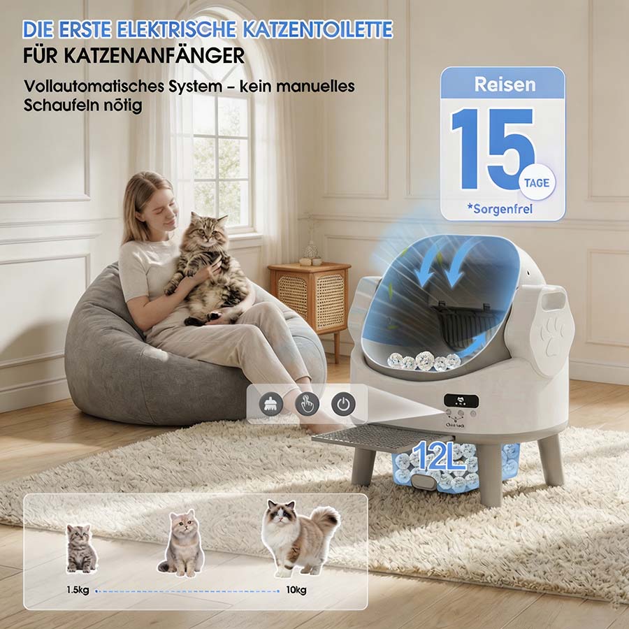 Selbstreinigende Katzentoilette für Einsteiger – offen & einfach