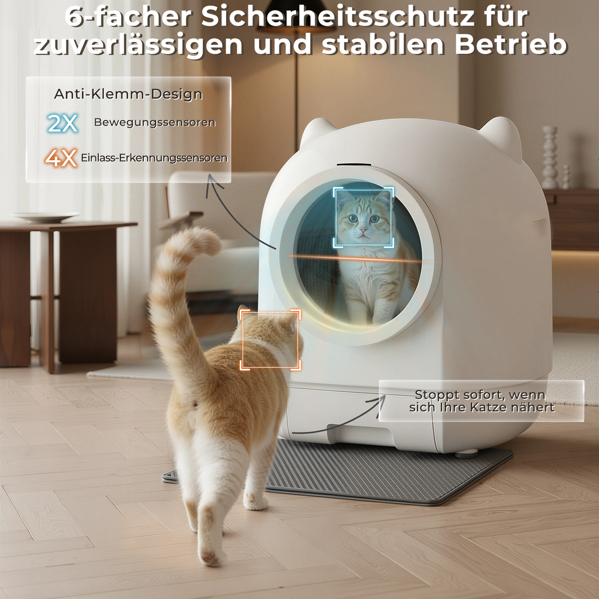 Geschlossene selbstreinigende Katzentoilette mit App & Dual-Geruchskontrolle