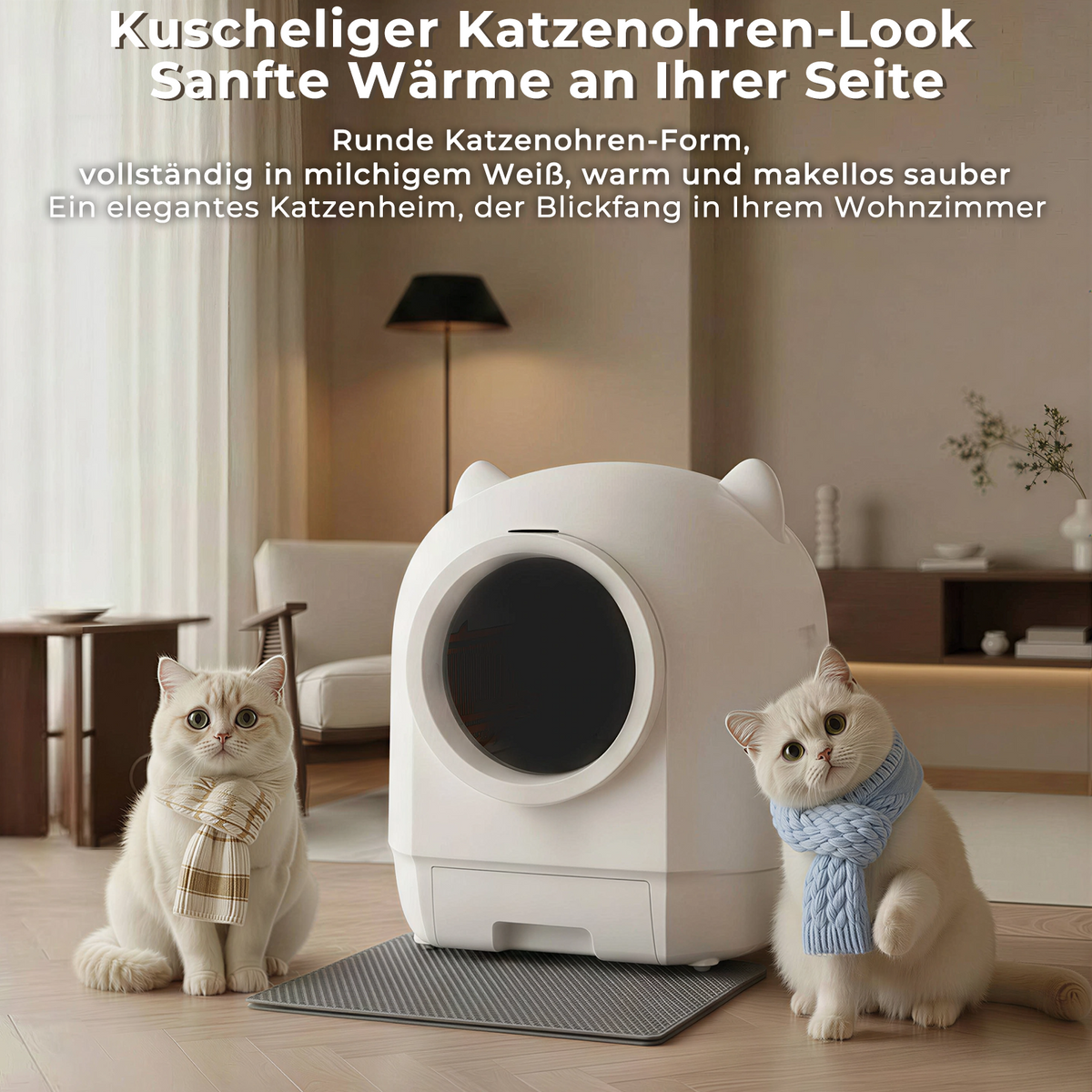 Geschlossene selbstreinigende Katzentoilette mit App & Dual-Geruchskontrolle