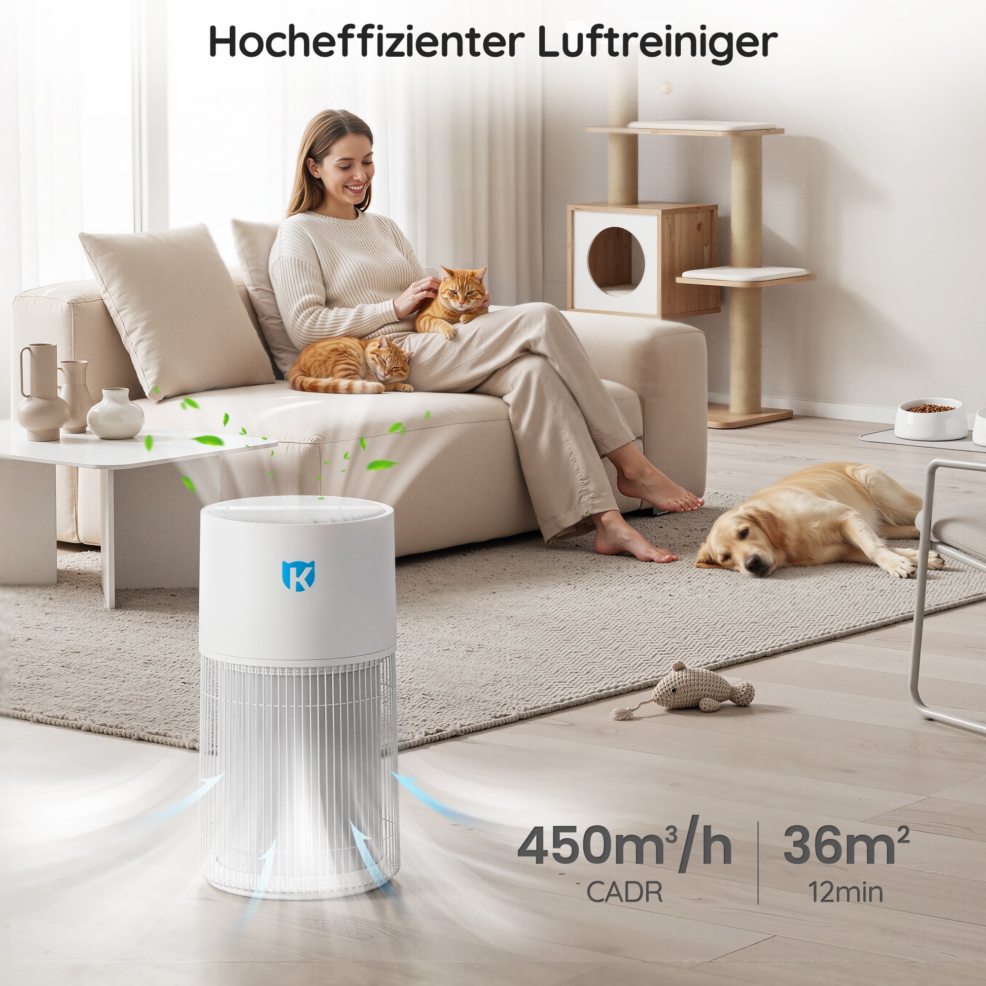 AirGuard 1 Anti-Allergen-Luftreiniger für Haustiere cat dog