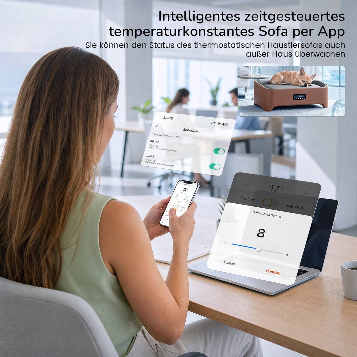 Thermo 1478 – Intelligentes Kühl- und Heizbett für Hunde