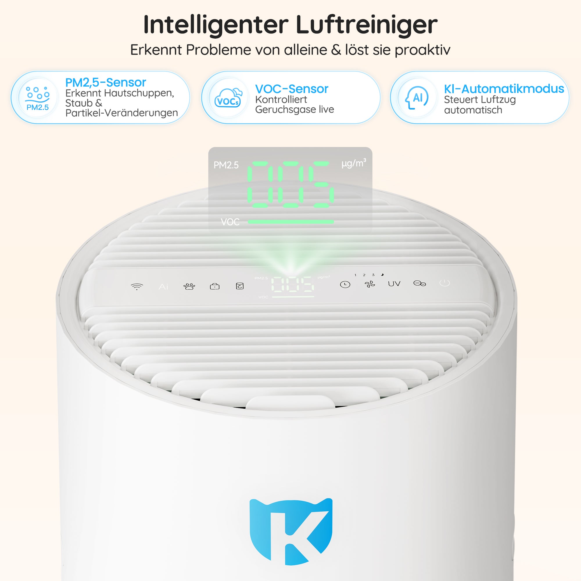 AirGuard 1 Anti-Allergen-Luftreiniger für Haustiere PM2.5